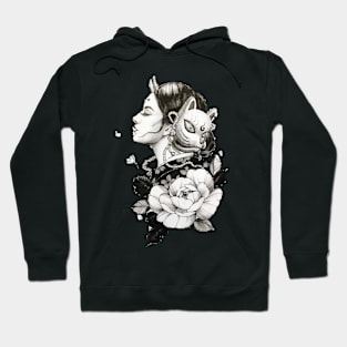 Kitsune Aesthetic Vintage Bushido Retro Geschenk Hoodie